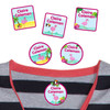 Keep your child's shirts safe with Flamingos camping name tags. High-performance tags for school clothes.