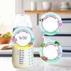 Flamingos small round write-on labels — reusable waterproof daycare