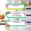 Flamingos small rectangle write-on labels — reusable waterproof