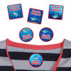 Mighty Sharks peel and stick clothing labels for kids — clothing stickers made to order