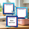 Mighty Sharks large square write-on labels — reusable waterproof daycare