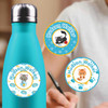 Kittens medium round labels — waterproof circle name stickers for kids