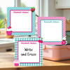 Cupcakes large square write-on labels — reusable waterproof daycare