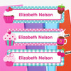 Cupcakes extra large waterproof name labels — name stickers for water bottles and school gear
