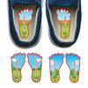 Puppies foot-shaped labels teaching left and right shoes