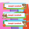 Playful Puppies extra large waterproof name labels — name stickers for water bottles and school gear