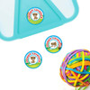 Playful Puppies small round name labels — waterproof circle stickers for kids