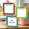 Monster Mayhem large square write-on labels — reusable waterproof daycare