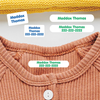 Best stick on name labels for clothes in Simply White. Reliable daycare clothing labels that won't peel or fade in the dryer.