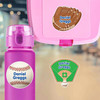 Large die cut baseball name labels on kids water bottle for school and sports Large die cut baseball name labels on kids water bottle for school and sports