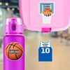 Basketball water bottle name labels — custom die-cut waterproof labels for kids school and daycare