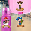 Cowboy & Cowgirl water bottle name labels — custom die-cut waterproof stickers for kids