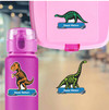 Dino Fossils water bottle name labels — custom die-cut waterproof stickers for kids