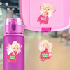 Large die cut fairy name labels on kids water bottle for school and magical play