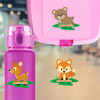 Forest Friends water bottle name labels — custom die-cut waterproof labels for kids school and daycare