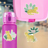 Leopard Cuties water bottle name labels — custom die-cut waterproof stickers for kids