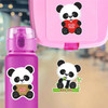 Pandas water bottle name labels — custom die-cut waterproof stickers for kids
