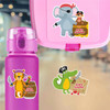 Pirate Animals water bottle name labels — custom die-cut waterproof labels for kids school and daycare