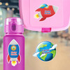Cosmic Planets water bottle name labels — custom die-cut waterproof stickers for kids
