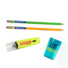 Gingham personalized pencil stickers — waterproof name labels for school