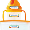 Construction (Boy/Girl) extra small waterproof name stickers — mini sticker labels for small items and gear