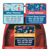 Deep Sea Pals emergency contact labels — personalized phone number stickers for kids