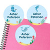 Deep Sea Pals large round labels — waterproof name stickers for kids