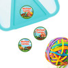 Farm Tractors small round name labels — waterproof circle stickers for kids