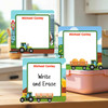 Farm Tractors large square write-on labels — reusable waterproof daycare