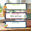 Animals in Space large rectangle write-on labels — reusable waterproof