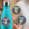 Waterproof medium round labels for kids' gear Waterproof medium round labels for kids' gear