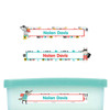 Animal Superheroes slim name stickers — waterproof stickers for water bottles and small containers