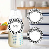 Black & White Abstract small round write-on labels — reusable waterproof daycare