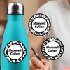 Black & White Abstract medium round labels — waterproof circle name stickers for kids
