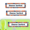 Chinoiserie large rectangle name labels — waterproof sticker labels for school supplies and water bottles