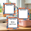 Chinoiserie large square write-on labels — reusable waterproof daycare