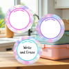 Clouds large round write-on labels — reusable waterproof daycare