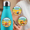 Construction (Boy/Girl) medium round labels — waterproof circle name stickers for kids