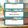 Dino Fossils large rectangle write-on labels — reusable waterproof