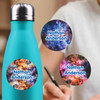 Galaxy medium round labels — waterproof circle name stickers for kids
