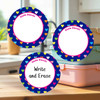 Hearts large round write-on labels — reusable waterproof daycare