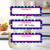 Hearts small rectangle write-on labels — reusable waterproof