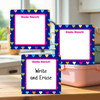 Hearts large square write-on labels — reusable waterproof daycare
