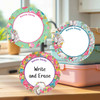 Horses large round write-on labels — reusable waterproof daycare