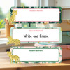 Leopard Cuties large rectangle write-on labels — reusable waterproof