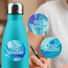 Liquid Swirl medium round labels — waterproof circle name stickers for kids