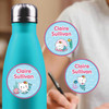 Meowmaids medium round labels — waterproof circle name stickers for kids