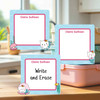 Meowmaids large square write-on labels — reusable waterproof daycare