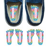 Mermaid Scales left and right foot-shaped labels for kids shoes