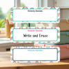 Colorful Rainbows large rectangle write-on labels — reusable waterproof
